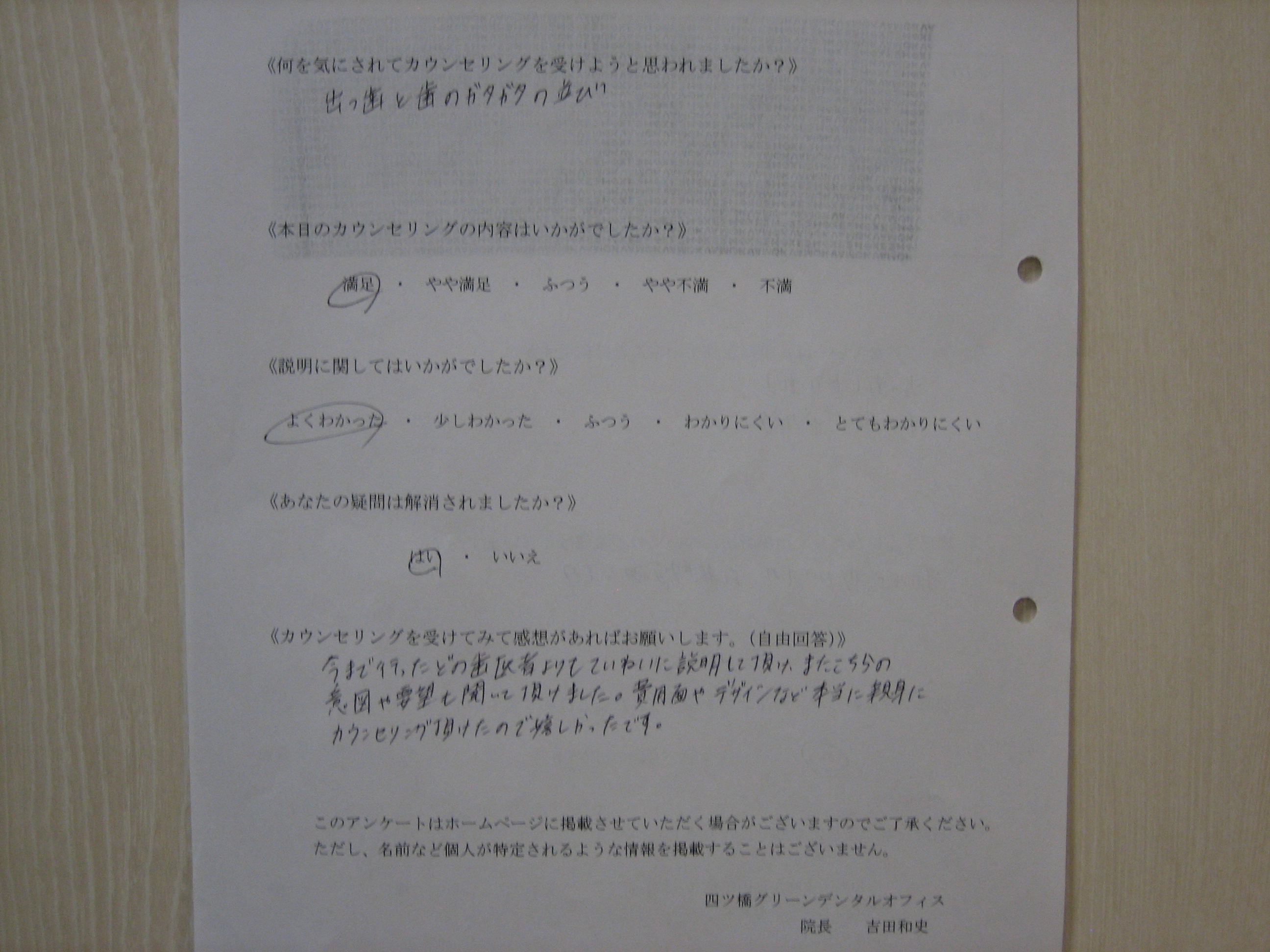 カウンセリング後アンケート　⑭