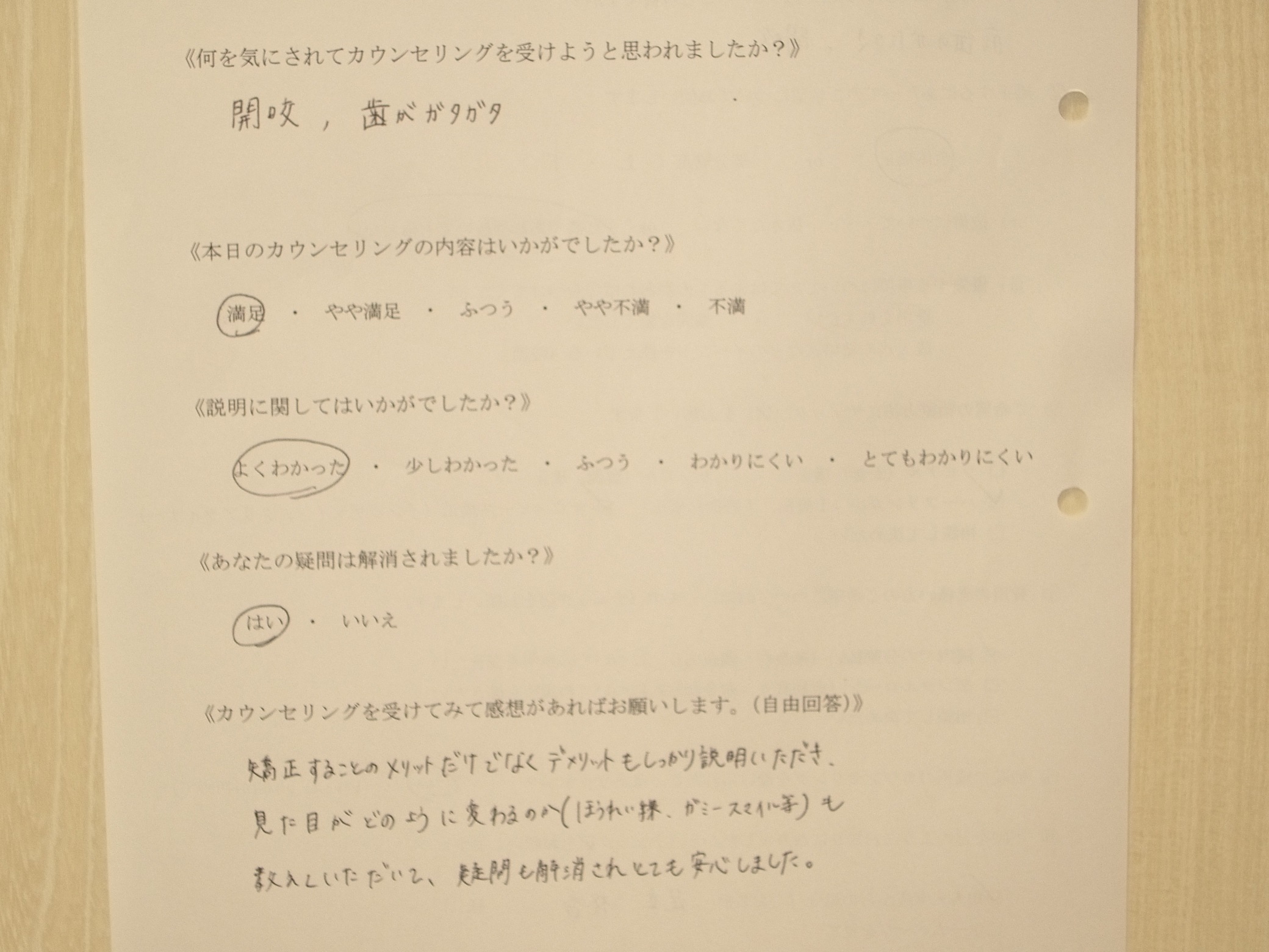 カウンセリング後アンケート75