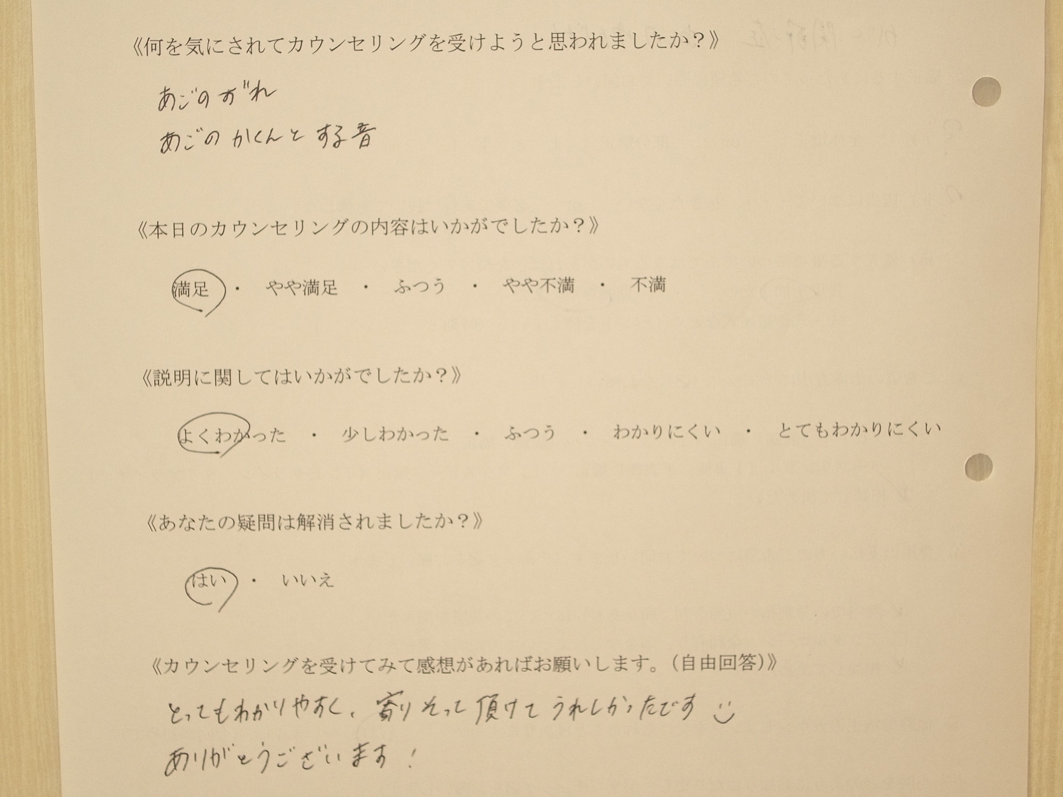 カウンセリング後アンケート79
