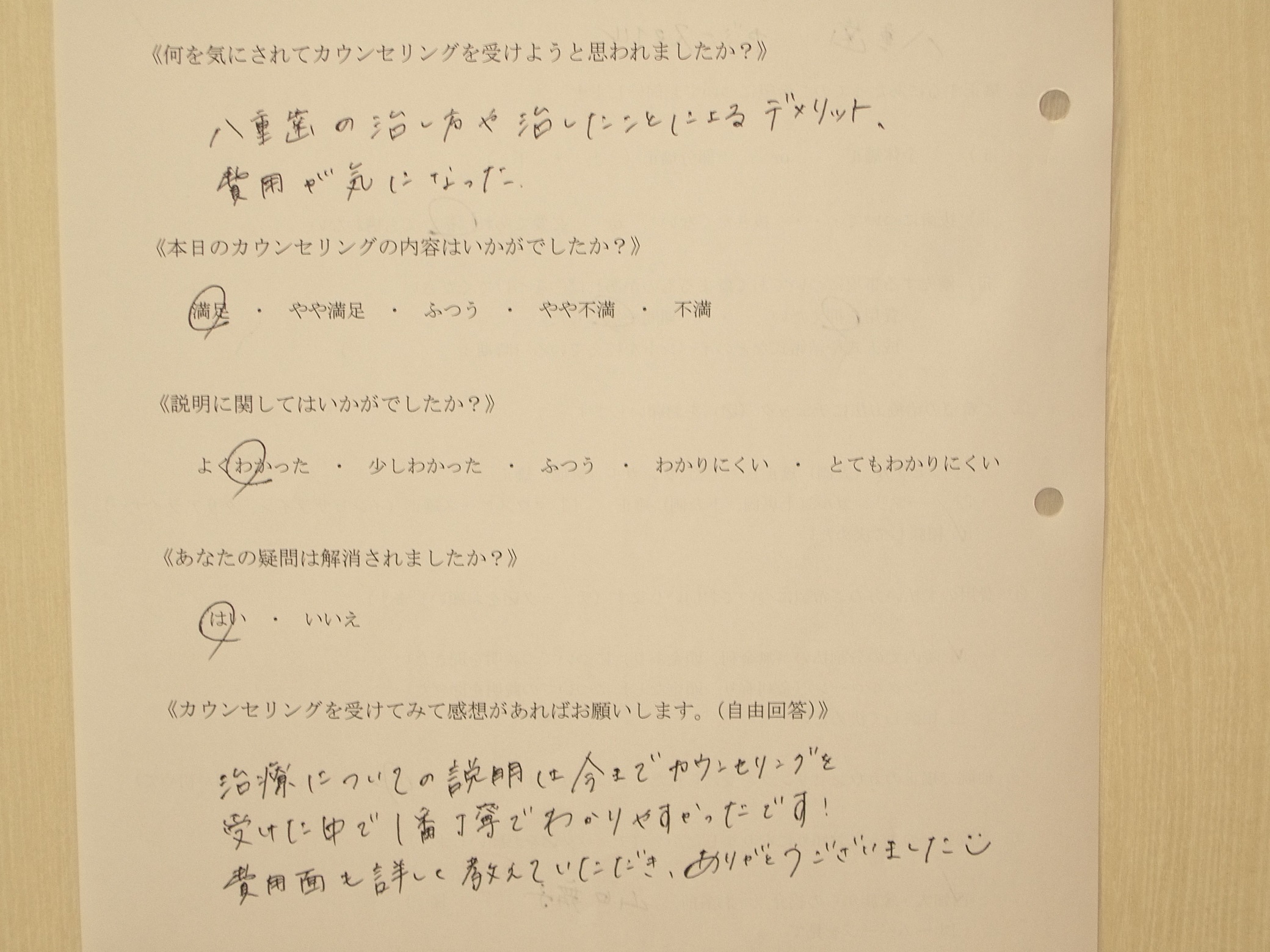 カウンセリング後アンケート80