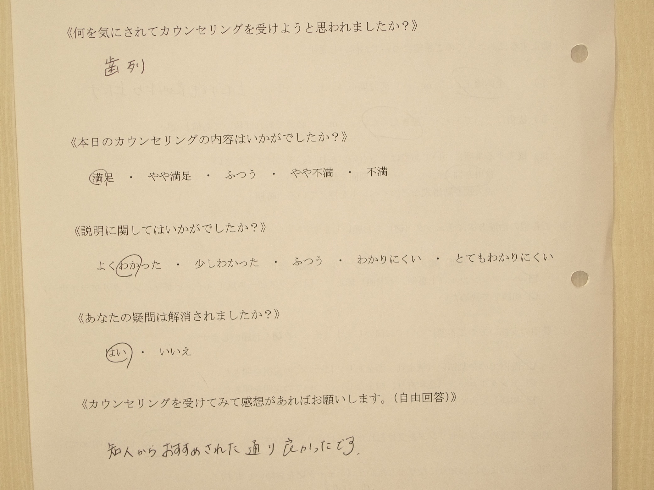 カウンセリング後アンケート81