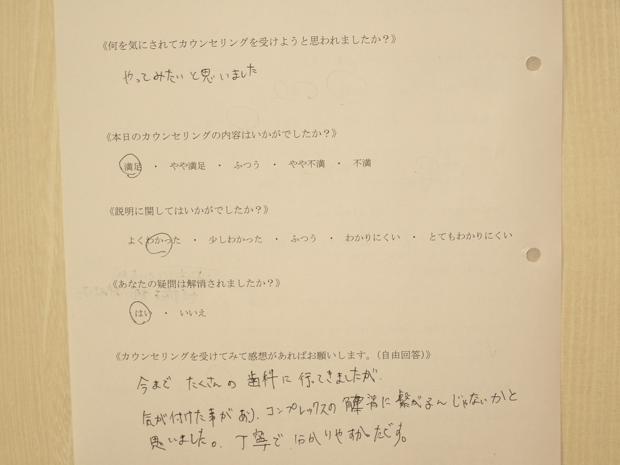 カウンセリング後アンケート83
