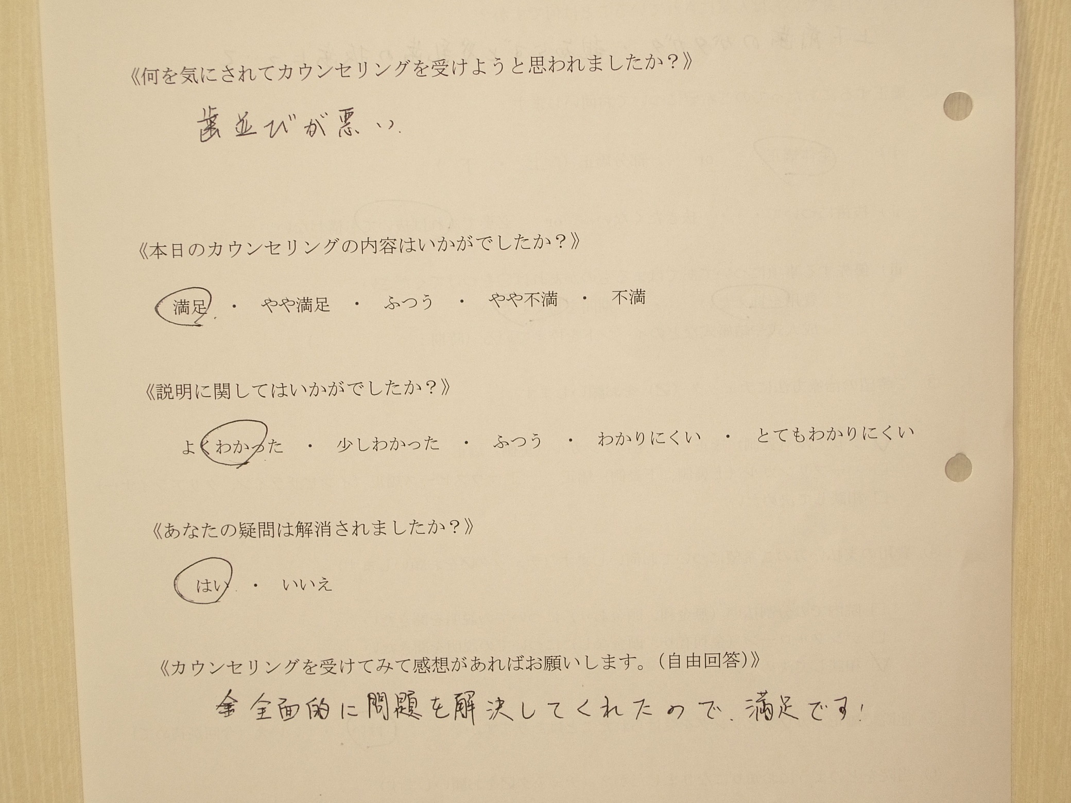 カウンセリング後アンケート83