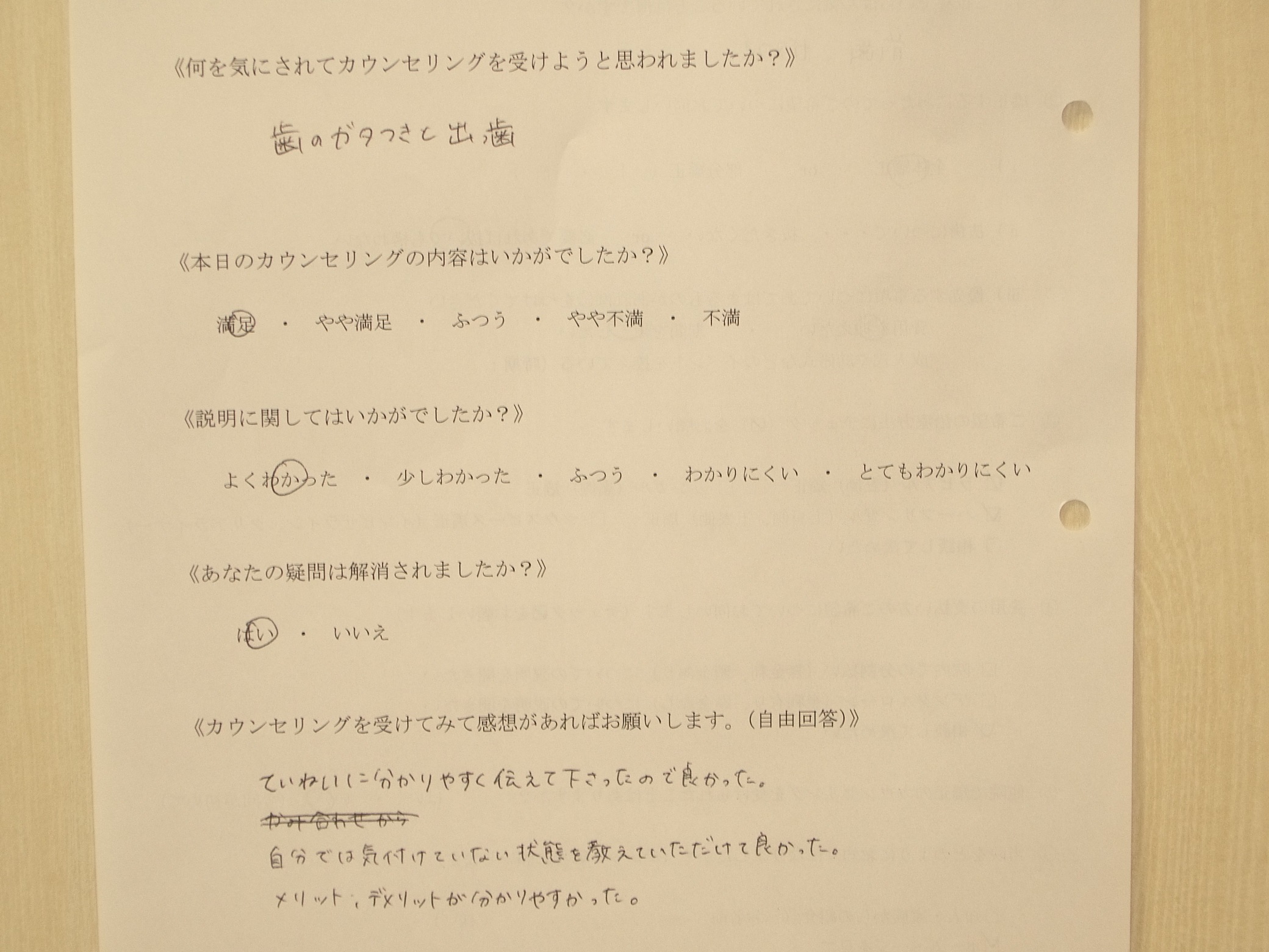カウンセリング後アンケート84
