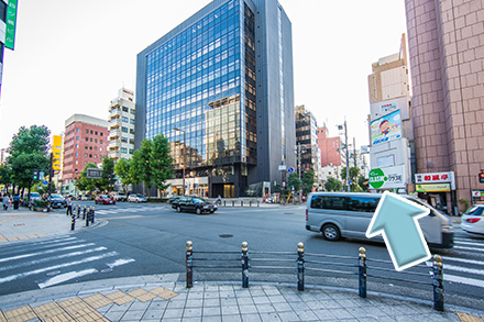 四ツ橋駅5番出口からのルート